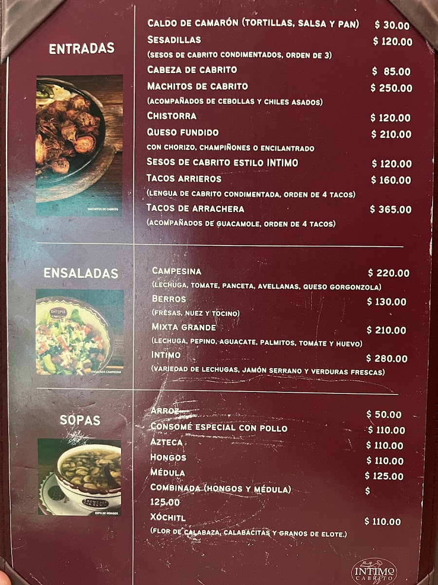 Intimo Cabrito Menu - Image 2